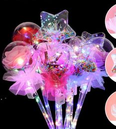 LED PARTY GOVE Decoratie verlicht gloeiende rode rozenbloemwands Clear Ball Stick voor bruiloft Valentijnsdag sfeer decor GCB1657