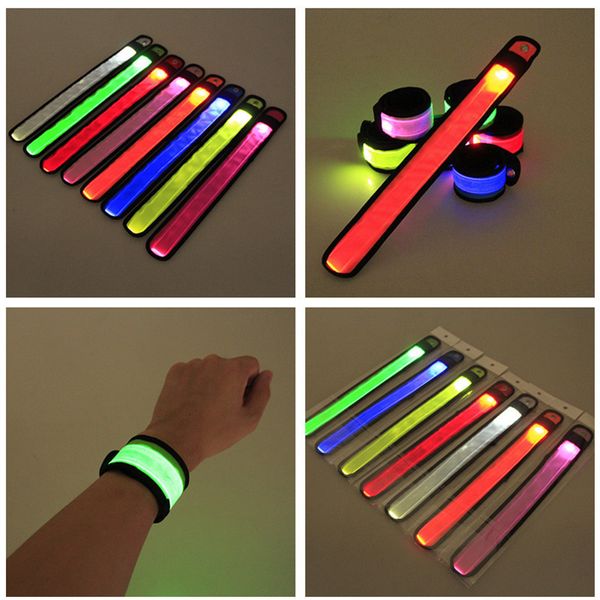 LED palmaditas pulsera luminosa actividades al aire libre brazalete pulsera para correr de noche luz de concierto pulsera fluorescente brazaletes luminosos nuevo