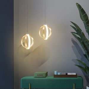 Lámpara colgante Led para dormitorio, candelabro colgante pequeño creativo moderno en la cocina, habitación, mesita de noche, lámpara decorativa nórdica para el hogar