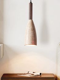 Led hanger lamp Natuurlijke gele grotsteen kroonluchter slaapkamer naast moderne Noordse verlichtingsarmatuur hanglijn wijnfles E27