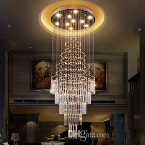 LED Hanglamp Lamp Art design Woonkamer Dineren Kroonluchters Licht K9 Crystal Fixtures AC110-240V Crystal Plafondlampen Verlichting