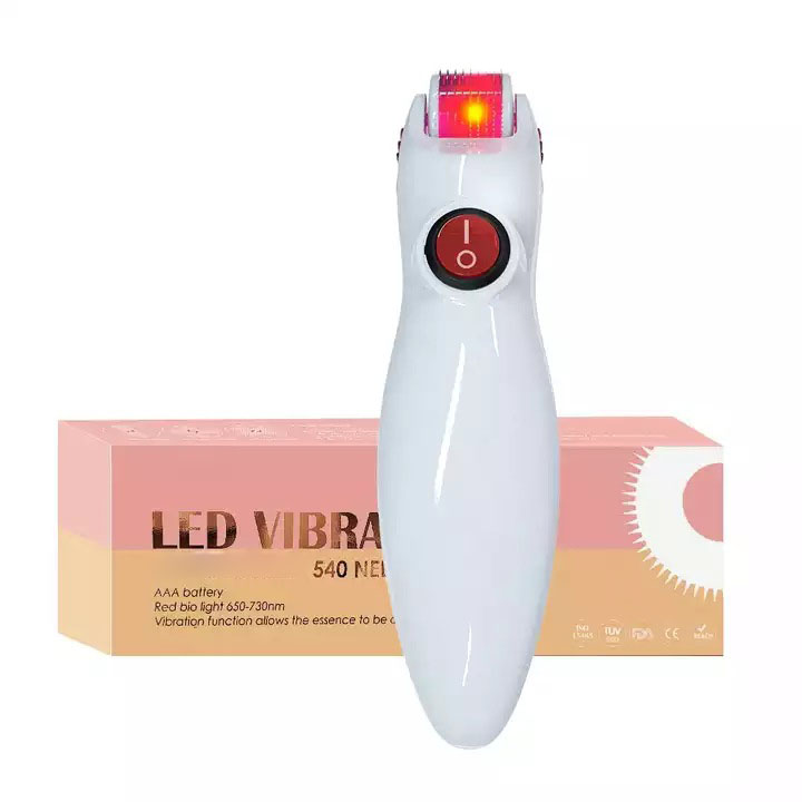 LED Photon Microneedle Roller with Vibration 540 Needles Electric Microneedle Skin Care Tools