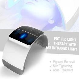 LED photothérapie équipement de beauté 7 couleurs LED Photon chauffage thérapie masque Facial peau ferme tache acné supprimer dispositif