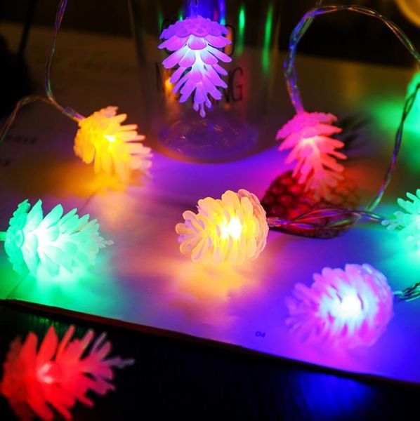 LED pomme de pin lumière batterie Style petites lanternes éclairage de noël INS chaîne lumières décoration de fête de vacances