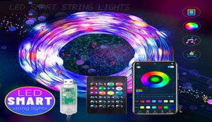 LED Pixel chaîne lumière extérieure Bluetooth App contrôle 33ft RGB lumières de noël bande ICRGB USB LED fée Lamp3823728