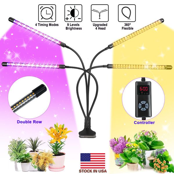 LED plante élèvent la lumière 85W pince de bureau lampe avec bras flexible à col de cygne à 360 degrés et pince à ressort pour serre de plantes d'intérieur