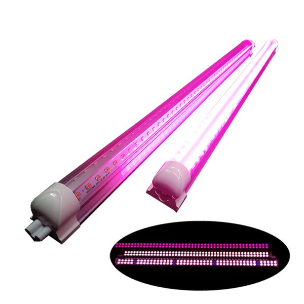 LED Plant Grow Light T8 LED Tube Intégré 120CM 1.2M 18W 36W Green House tube lights Systèmes hydroponiques Tent Room Growing Lamp Red Blue crestech