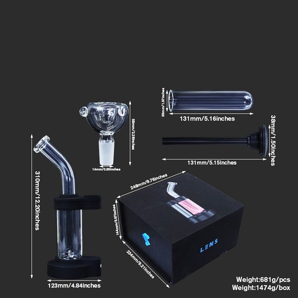 Led Plasma Hookahs Bong En Verre De 12 Pouces Avec La Boîte Emballage Huile Rigs Dab Rig 14mm Joint Conduites D'eau Avec Bol WP2234