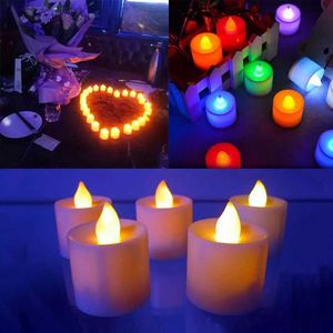 LED Poms Bright White Tea Lights Batterij bediende LED Crystal Flicker Flameless bruiloft Verjaardagsfeestje Kerstdecoratie