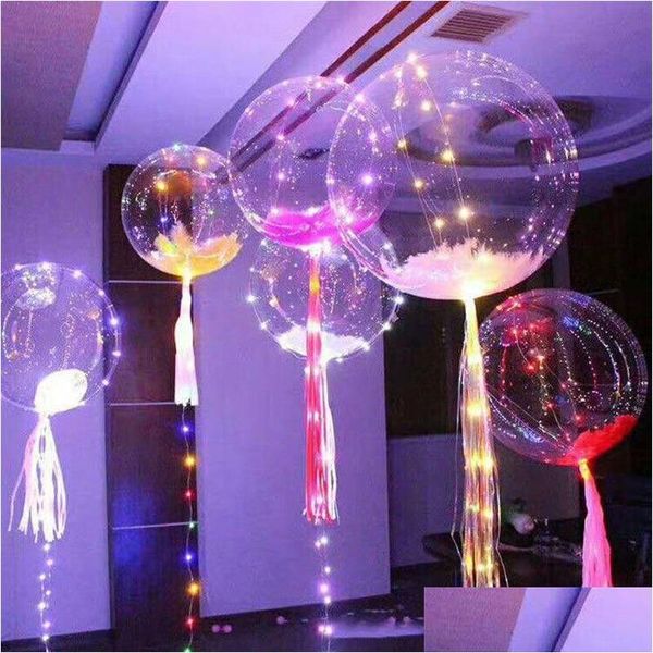 Pompones LED, artículos de alegría, globo de luz LED romántico para celebración de bodas, fiesta, decoración de bar, globos de iluminación intermitente, gota Deliv Dhw9N