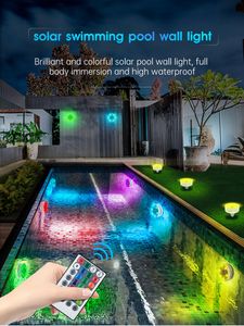 LED Lumière De Piscine Solaire Lumières De Jardin RVB Changement De Couleur Sous-Marine Étanche Décoration Lumières pour Étang Fontaine Aquarium Patio