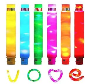 LED POP BUISS SUSSORY TOEYS KINDEREN KINDEREN ANTISTRESS Relief Plastic Tube Squeeze speelgoedgeschenken Volwassenen Fidget Stress Toy