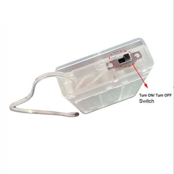 Caja de batería transparente de encendido/ apagado de la fuente de alimentación LED para la cinta de lámpara de tira LED no impermeable DC5V DC6V