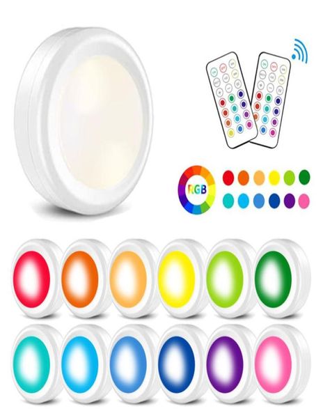 LED Puck Light Control remoto Regulable Sensor táctil inalámbrico Funciona con pilas Cocina portátil Pasillo Armario Armario Lámpara de noche5851417