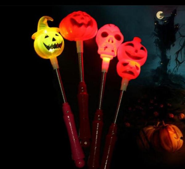 LED Pumpkin Shake Stick Halloween Flash Decor Light Up Fantasma bruja Varitas mágicas Glow Sticks Party Favor accesorios de disfraces SN4731