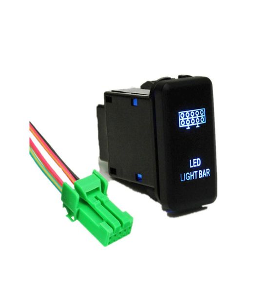 Interruptor de empuje LED con kit de cables conectores para interruptor de empuje de 12 V, barra de luz LED grabada para Tacoma 2012-up Hilux 05-115554033