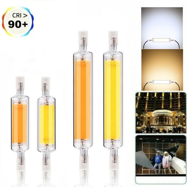 Tube en verre COB R7S LED 78 mm 118 mm de haute puissance J78 J118 COB ampoule AC110V 220V 230V 240V Maison Remplacer la lampe halogène