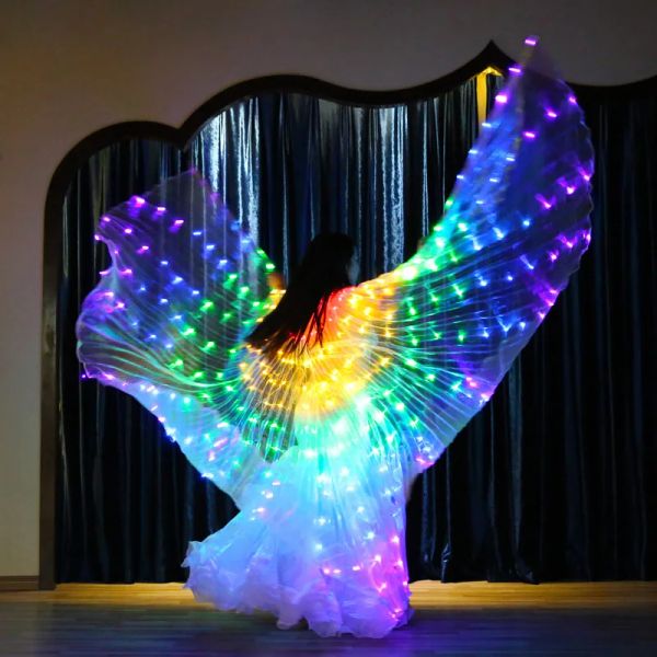 LED Rainbow Electronic Light Dance Wings Cirazos de baile del vientre Muestra de fiesta ISIS ISIS LUCHAS FLUORSENTES