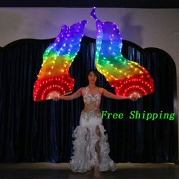 LED Rainbow Fan Veil accessoires de danse de ventre Veil Veil Belly Dance Carnival Prop accessoires de scène professionnels 232F