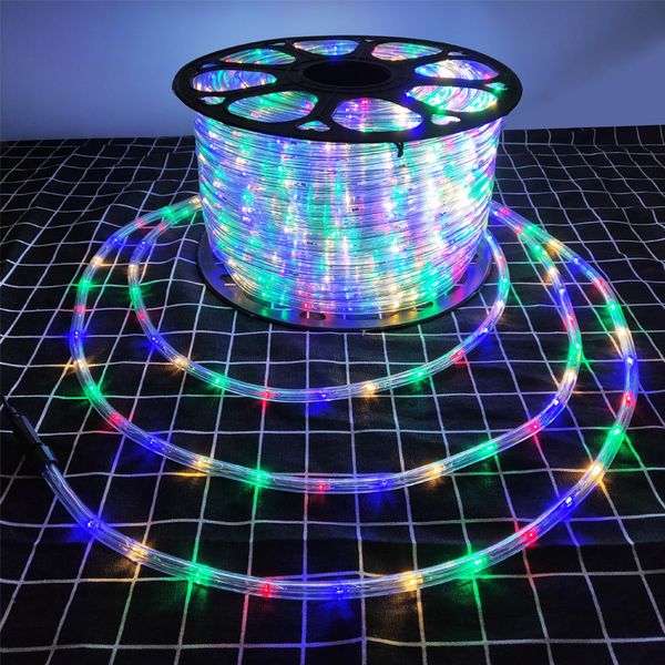 LED Strings Rainbow Tube Lampe 220V Fairy Neon String Light RGB Guirlande Éclairage extérieur avec prise UE pour la décoration de fête de Noël