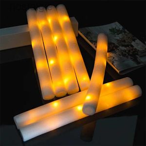 Jouet rave LED 10/20 / 30pcs / lot Glow Sticks Bulk Yellow LED mousse Stick Glow Sticks Cheer Tube RGB LED Glow dans la lumière foncée pour la fête de Noël 240410