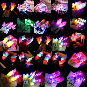 Led Rave Toy 10 pièces LED lumière lumineuse lueur bandeau clignotant coiffure jouet anniversaire fête de noël décoration pâques saint valentin 231109