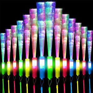 LED RAVE Toy 1pc/3pcs/5pcs Color Fibra óptica Barra fluorescente Barra LED Propiedades de boda LED Concierto de varilla luminosa LED Fiberrod óptica 240410