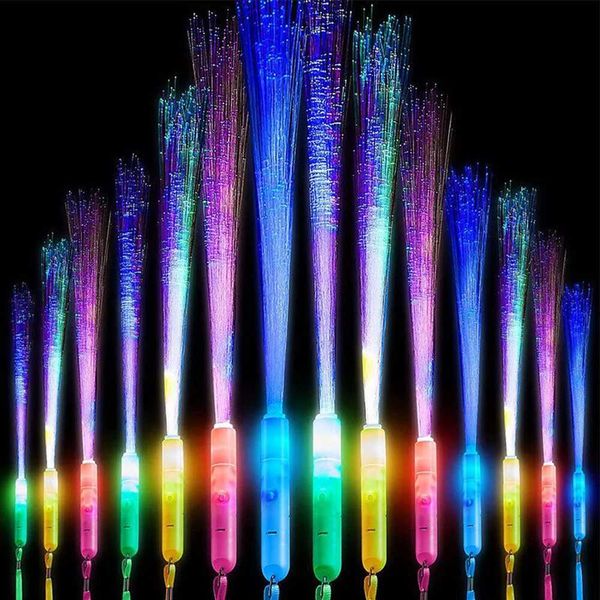 Jouet rave LED 1pc Glow Stick Glow Fiber Stick Glow Stick Party Party Party Night Light Props Christmas Birthday Gift Wedding Party Gift 240410