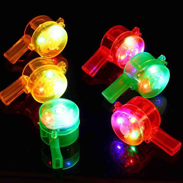 Jouet rave LED 1PCS Lumineux Whistle Toys clignotant un sifflet coloré LED LED Up Fun in the Dark Party Rave Light Stick Toy pour les enfants 240410