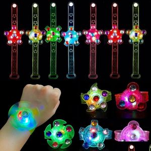 Led Rave Toy 25 Pack Light Up Fidget Spinner Bracelets Party Favors For Kids Glow In The Dark Supplies Birthday Gifts Treasure Box D Dhsma