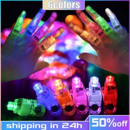 Led Rave Toy 30/60/120/200/300 pièces LED lumières de doigt 6 couleurs lampes de poche pour enfants fournitures de fête d'anniversaire Rave Laser jouets assortis 231109