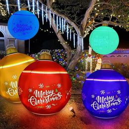 Led Rave Toy 60CM Boule décorée gonflable de Noël en PVC Boules lumineuses géantes à LED lumineuses Décorations d'arbre en plein air Accessoires de fête 231123