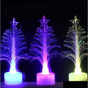 LED RAVE Toy Carnival Gift Vezel Optic Night Light Batterij aangedreven kerstboom Party Decoratie Romantische kleur Drop levering Toys Dhn4e