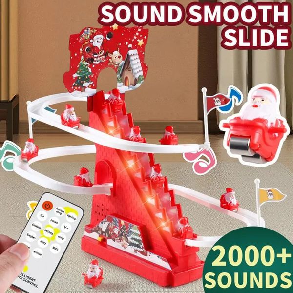 Led Rave Toy Christmas Orbit Slide Electrónica Escalada Escaleras Track Toys Luces LED Musical Santa Claus 230928