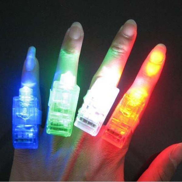 Led Rave Toy Luz colorida LED Finger Ring Beams Party Nightclub Gadget Glow Laser Light Torch Festival