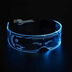 LED RAVE TOY COOL CLUB LED Glow Light Up Visor Lunes Color Cyber Punk Eye Luminous Toy Christmas Halloween KTV Party Gift to Future 240410