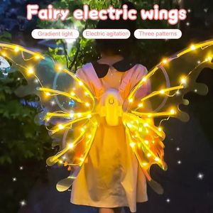 Led Rave Toy Electric Elf Butterfly Fairy Wings LED Music Costume Birthday Dress Up Halloween Christmas Gifts Luminous Novel Children Toys 231012