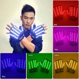 Led Rave Toy Fashion Guantes LED Costume Halloween Guantes de Led Led Club DJ Music and Dance Performance D240527