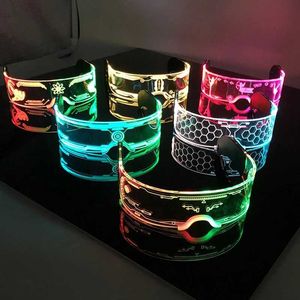 Jouet rave rave à la mode Louleurs décoratives lumineuses néon lunettes de soleil LED pour les boîtes de nuit DJs Dance Music Carnival Costume Nights D240527