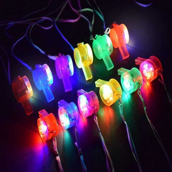 Led Rave Toy Flashing Whistle Colorido Led Led Light Up Fun In The Dark Party Rave Glow Party Favors Kids Electronic Toys 240410