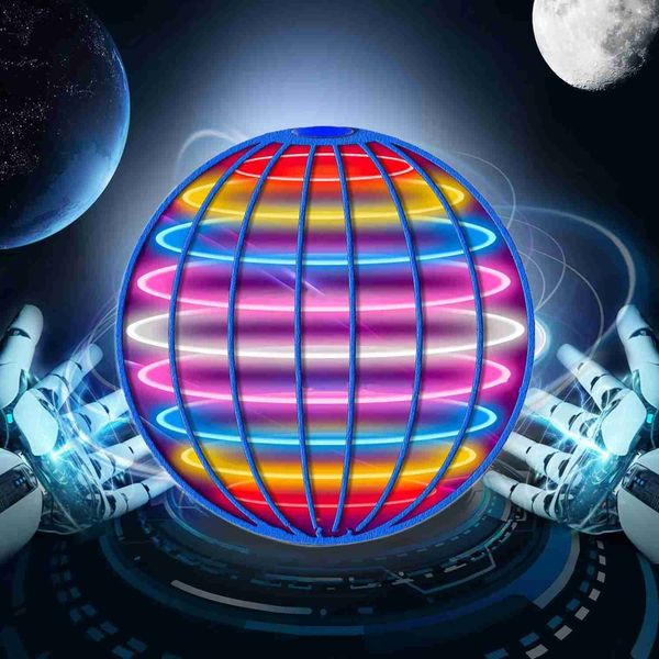LED RAVE Toy Flying Ball Suspension Couleur LED AUTALE BALERANG BALL BLACK Tech Magic Ball Flying Flying Toy Gyroscopic Anti-Gravity for Children 240410