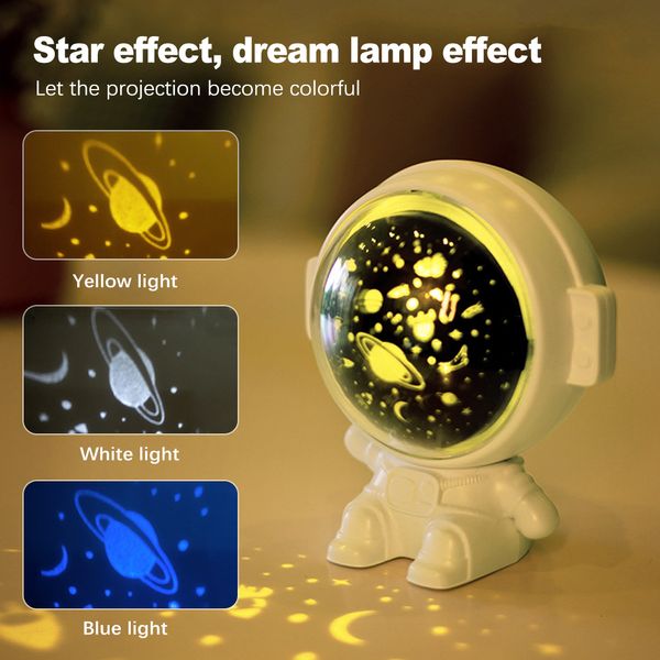 Led Rave Toy Glow in the Dark Toys Projecteur Starry Sky Rotating LED Night Light Enfants Chambre Star Lights Moon Kids Gift 230531