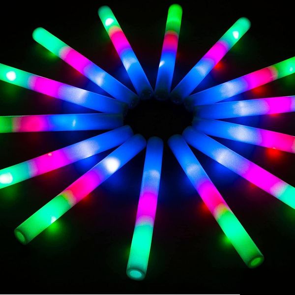 Led Rave Toy Glow Sticks Bk Toy Jy 4Th Party Supplies Bâton de mousse LED avec 3 modes Colorf clignotant brillant dans le noir pour le mariage Rave Dhqa7