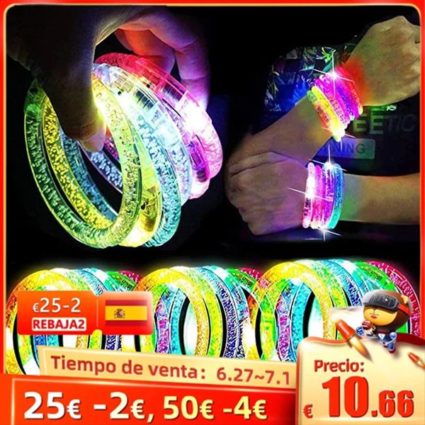 Led Rave Toy Glow Sticks Pulseras Suministros para fiestas Resplandor en la oscuridad LED Muñeca intermitente LED Brazalete luminoso Pulsera Iluminar juguetes Boda Deco 231109