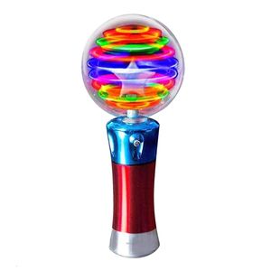 Led Rave Toy Glowing Star Round Ball Sticks Light Up Spinning Ball Wand Stick Party Supplies 230710
