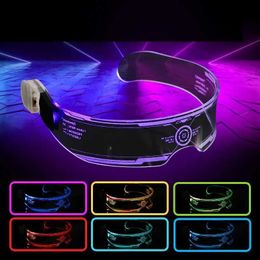 LED RAVE Toy Halloween Glow in the Dark Party Supplies Led Glasses Luminous Christmas Decoration 2023 DJ Light Disco Rave Lenes Up Event 240410