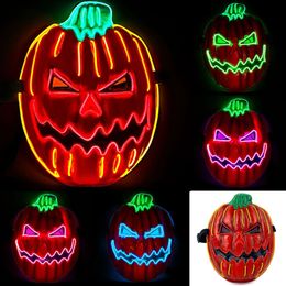 Led Rave Toy Halloween Party Props Luminoso LED Máscara de terror Gloiwng Neon Pumpkin Head Light Up Ghost Face Decoración aterradora 231018