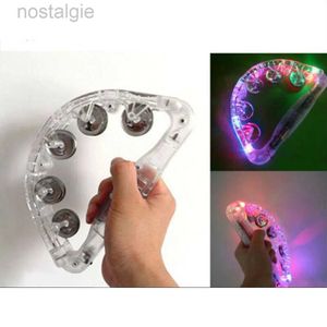 Led Rave Toy Kids Toys Educational Educational Tambourine Karaoke Karaoke Percusion Instruments Drums Children Jingle Bell Toy 240410