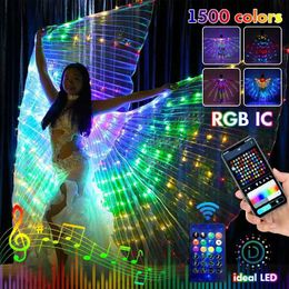 Jouet rave rave LED Belly Dance Wings RGB CONTRÔLE CONTRÔLE FLUORFLY DANSE AILES MUSIQUE RHYTHM COULEUR LEIL PERFORMANCE PERFORMANCE D240527