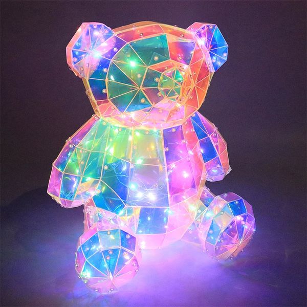 Led Rave Toy LED Colorido Oso resplandeciente 30 CM Modelo Regalo del día de San Valentín Decoración navideña Interior Navidad Juguetes de Halloween 231117